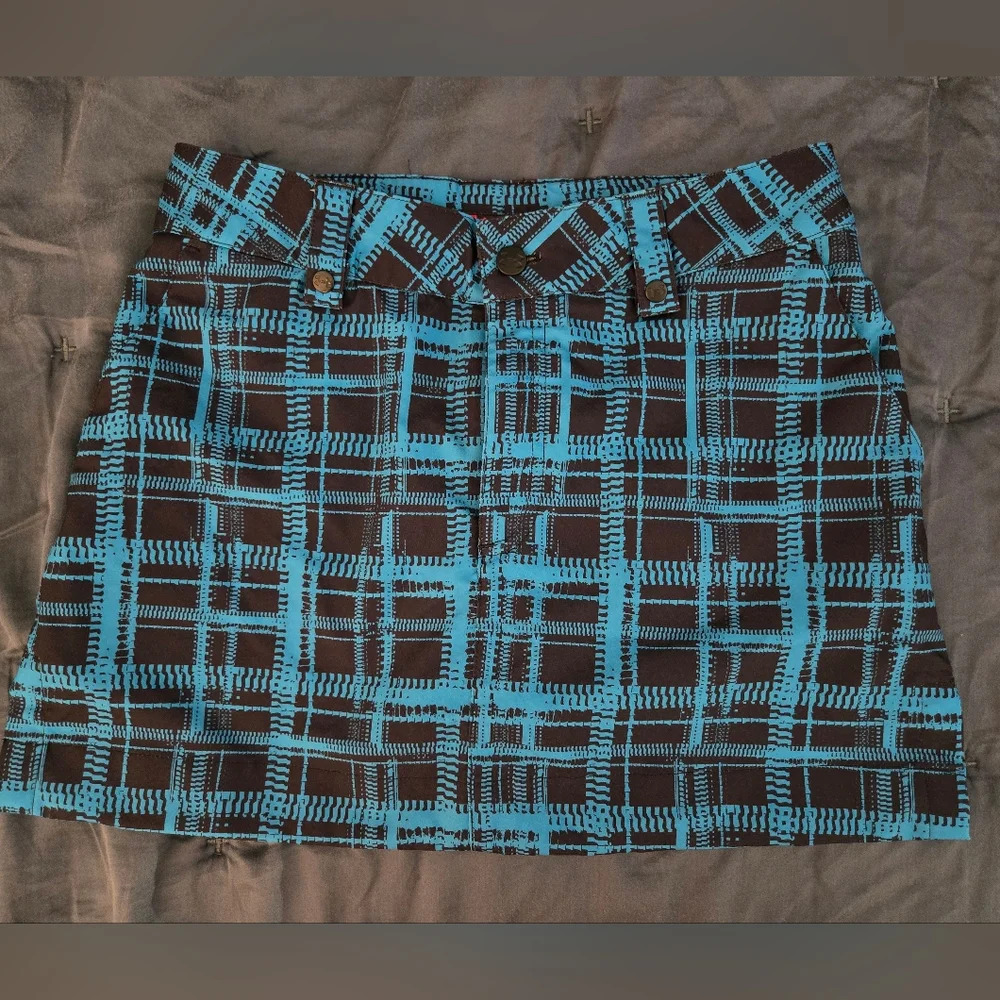 Under Armour | Turquoise & Black Plaid Active Skort Sz 2